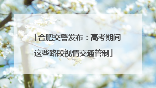 合肥交警发布：高考期间这些路段视情交通管制