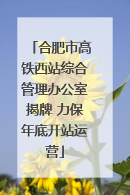 合肥市高铁西站综合管理办公室揭牌 力保年底开站运营