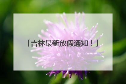 吉林最新放假通知！