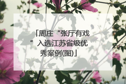 周庄“张厅有戏”入选江苏省级优秀案例(图)