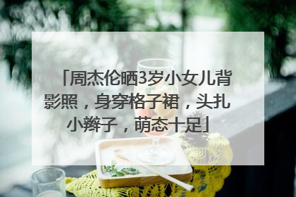 周杰伦晒3岁小女儿背影照，身穿格子裙，头扎小辫子，萌态十足
