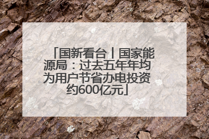 国新看台丨国家能源局：过去五年年均为用户节省办电投资约600亿元