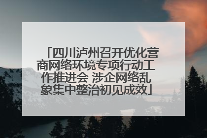 四川泸州召开优化营商网络环境专项行动工作推进会 涉企网络乱象集中整治初见成效