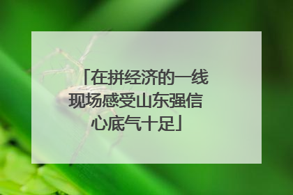 在拼经济的一线现场感受山东强信心底气十足