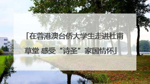 在蓉港澳台侨大学生走进杜甫草堂 感受“诗圣”家国情怀