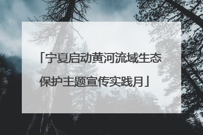 宁夏启动黄河流域生态保护主题宣传实践月