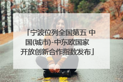 宁波位列全国第五 中国(城市)-中东欧国家开放创新合作指数发布