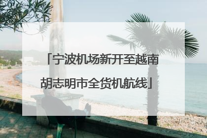 宁波机场新开至越南胡志明市全货机航线