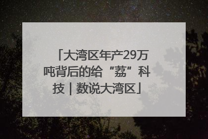大湾区年产29万吨背后的给“荔”科技｜数说大湾区