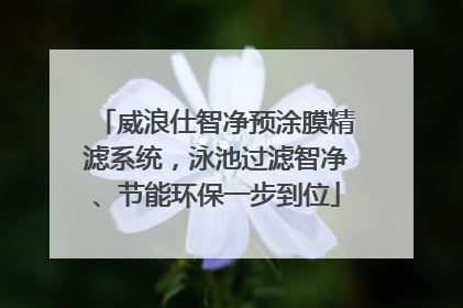 威浪仕智净预涂膜精滤系统，泳池过滤智净、节能环保一步到位