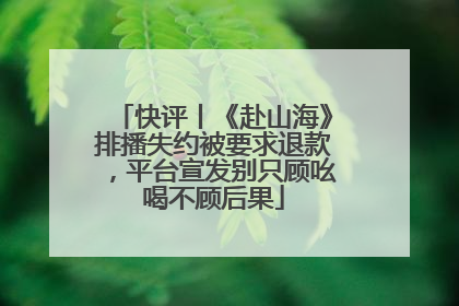 快评丨《赴山海》排播失约被要求退款，平台宣发别只顾吆喝不顾后果