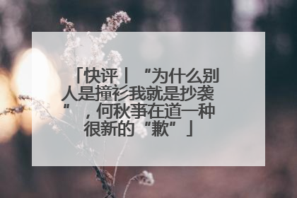 快评丨“为什么别人是撞衫我就是抄袭”，何秋亊在道一种很新的“歉”