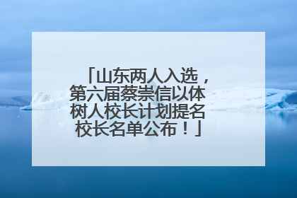 山东两人入选，第六届蔡崇信以体树人校长计划提名校长名单公布！