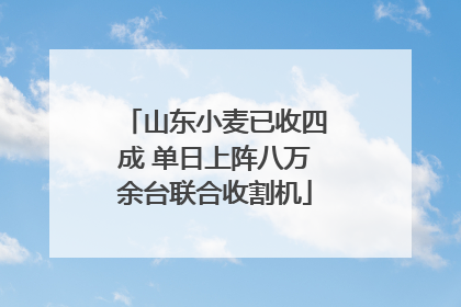 山东小麦已收四成 单日上阵八万余台联合收割机