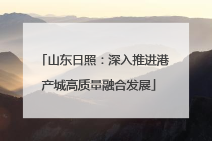 山东日照：深入推进港产城高质量融合发展