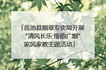 岳池县烟草专卖局开展“清风长乐 廉韵广烟”家风家教主题活动