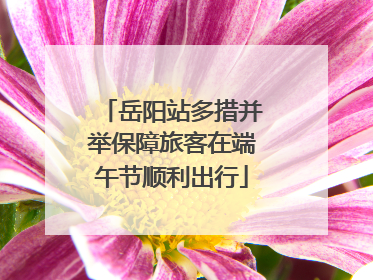 岳阳站多措并举保障旅客在端午节顺利出行