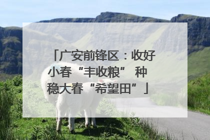 广安前锋区：收好小春“丰收粮” 种稳大春“希望田”