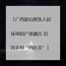 广西蒙山聚焦人居环境和产业融合 培育乡村“内在美”