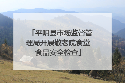 平阴县市场监督管理局开展敬老院食堂食品安全检查