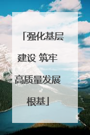 强化基层建设 筑牢高质量发展根基