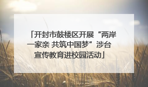 开封市鼓楼区开展“两岸一家亲 共筑中国梦”涉台宣传教育进校园活动