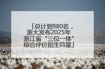 总计划980名，浙大发布2025年浙江省“三位一体”综合评价招生简章