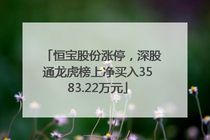 恒宝股份涨停，深股通龙虎榜上净买入3583.22万元