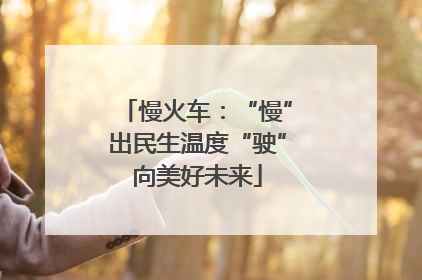 慢火车：“慢”出民生温度“驶”向美好未来