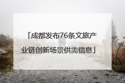 成都发布76条文旅产业链创新场景供需信息