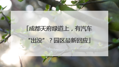 成都天府绿道上，有汽车“出没”？园区最新回应