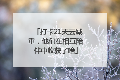 打卡21天云减重，他们在相互陪伴中收获了啥