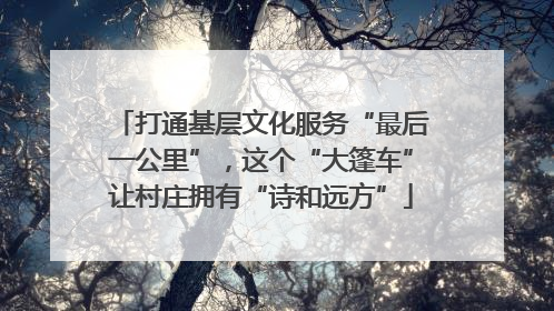 打通基层文化服务“最后一公里”，这个“大篷车”让村庄拥有“诗和远方”