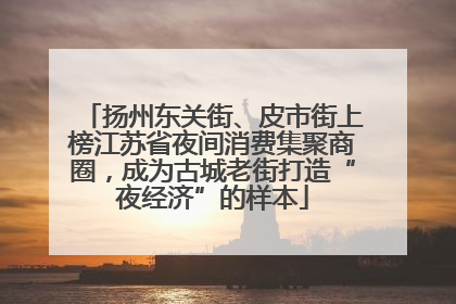 扬州东关街、皮市街上榜江苏省夜间消费集聚商圈，成为古城老街打造“夜经济”的样本