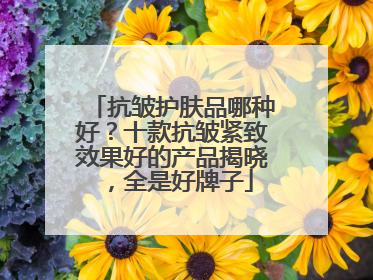 抗皱护肤品哪种好？十款抗皱紧致效果好的产品揭晓，全是好牌子