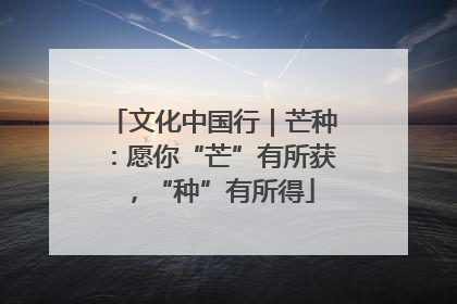 文化中国行｜芒种：愿你“芒”有所获，“种”有所得