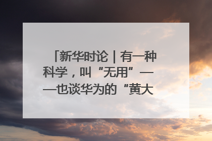 新华时论｜有一种科学，叫“无用”——也谈华为的“黄大年茶思屋”