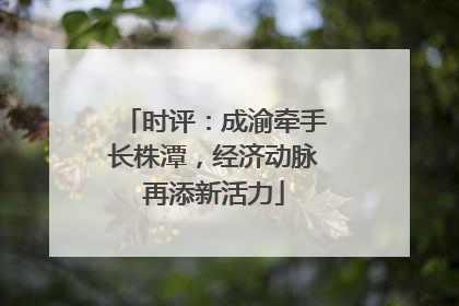 时评：成渝牵手长株潭，经济动脉再添新活力