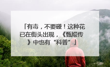 有毒，不要碰！这种花已在街头出现，《甄嬛传》中也有“科普”