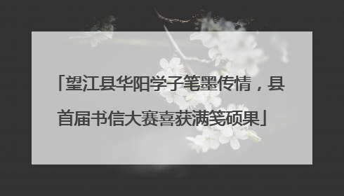 望江县华阳学子笔墨传情，县首届书信大赛喜获满笺硕果