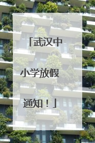 武汉中小学放假通知！