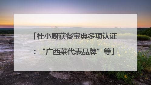 桂小厨获餐宝典多项认证：“广西菜代表品牌”等