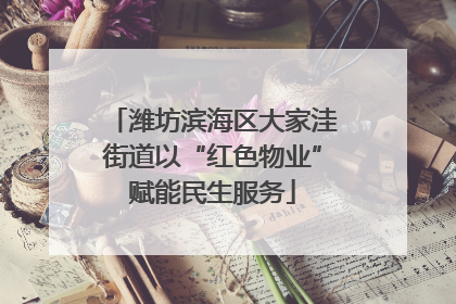 潍坊滨海区大家洼街道以“红色物业”赋能民生服务