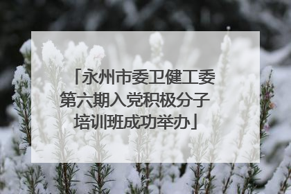 永州市委卫健工委第六期入党积极分子培训班成功举办