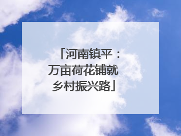 河南镇平：万亩荷花铺就乡村振兴路