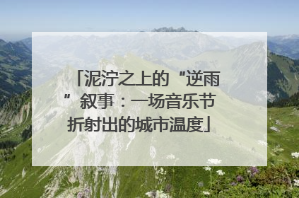 泥泞之上的“逆雨”叙事：一场音乐节折射出的城市温度