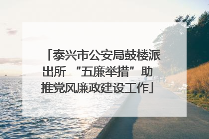 泰兴市公安局鼓楼派出所 “五廉举措”助推党风廉政建设工作