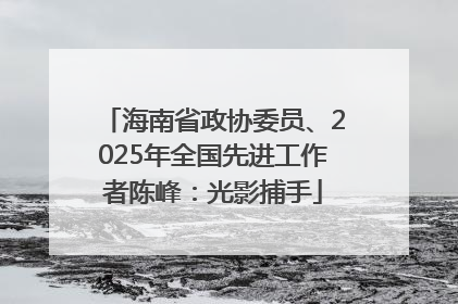 海南省政协委员、2025年全国先进工作者陈峰：光影捕手