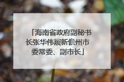 海南省政府副秘书长张华伟履新儋州市委常委、副市长