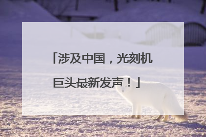 涉及中国，光刻机巨头最新发声！